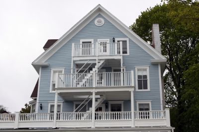 Blue Siding Installation